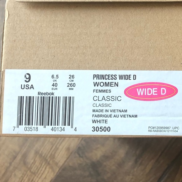Reebok Princess Shoes 9 Wide New in Box - Picture 7 of 7
